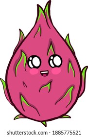 Fruta del dragón, ilustración, vector sobre fondo blanco
