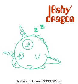 
Cute dragon. Graphic image. Coloring.