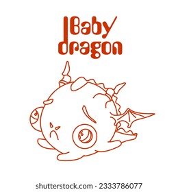 
Cute dragon. Graphic image. Coloring.
