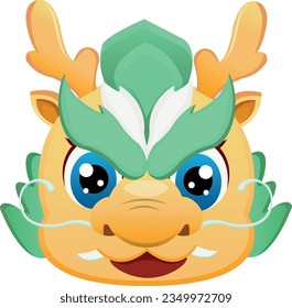 Cute Dragon head. Happy Chinese New Year