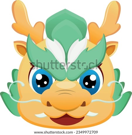 Cute Dragon head. Happy Chinese New Year