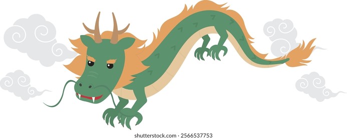 Cute dragon illustration, dragon character