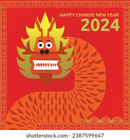 Cute Dragon illustration for Chinese new year banner template