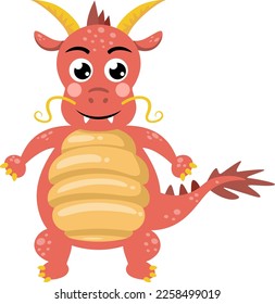 Cute dragon isolated on white

