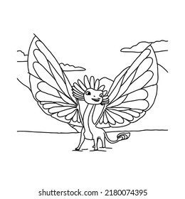 Cute dragon kdp printable coloring page for toddlers