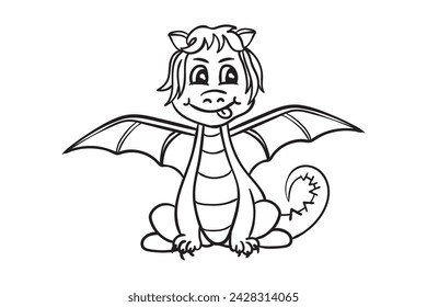 Cute dragon, Kids dragon, Cute mythical animal, Cartoon Dragon, Kids Dragon, Clipart, Vector, Fantasy creature, Children's illustration, Whimsical, Adorable 