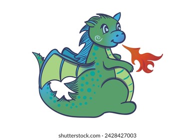 Cute dragon, Kids dragon, Cute mythical animal, Cartoon Dragon, Kids Dragon, Vector, Fantasy creature, Children's illustration, Whimsical, Adorable