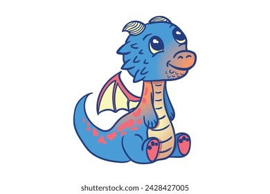 Cute dragon, Kids dragon, Cute mythical animal, Cartoon Dragon, Kids Dragon, Vector, Fantasy creature, Children's illustration, Whimsical, Adorable