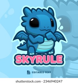 Cute Dragon Logo Cartoon Character