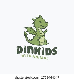 Cute dragon logo mascot vector art design