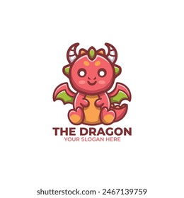 Cute Dragon Logo Vector Design