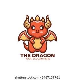 Cute Dragon Logo Vector Design