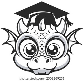 A cute Dragon logo with white background 