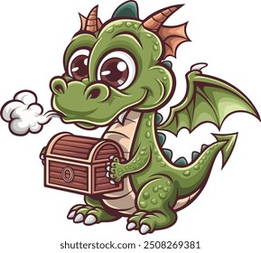 A cute Dragon logo with white background `
