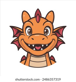 A cute dragon mascot style logo design vector with modern illustration concept style for badge, emblem and tshirt printing