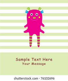 cute dragon monster greeting