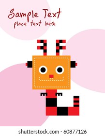 cute dragon robot greeting card
