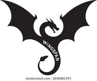 cute dragon silhouette vector on white background