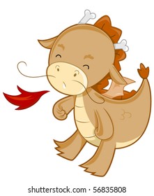 Cute Dragon - Vector