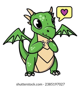 Cute dragon. Vector cartoon illustration. Isolated on white.