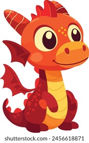 personaje lindo del Vector del dragón para un libro de niños, personaje del dragón de la historieta