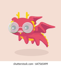 Cute dragon vector illustration.