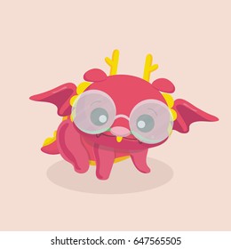 Cute dragon vector illustration.