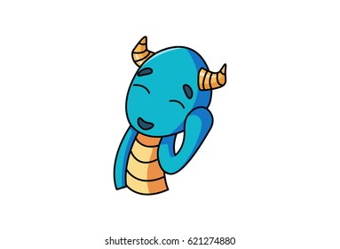 Cute Dragon . Vector Illustration. Isolated on white background.