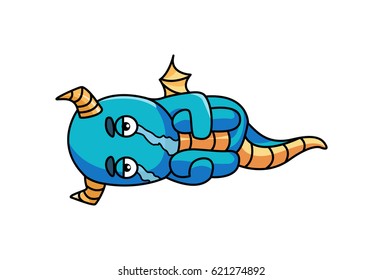 Cute Dragon . Vector Illustration. Isolated on white background.