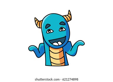 Cute Dragon . Vector Illustration. Isolated on white background.