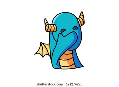 Cute Dragon . Vector Illustration. Isolated on white background.