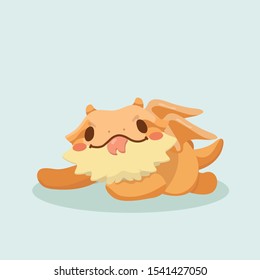 Cute dragon vector illustration on pastel background.
