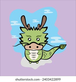 cute dragon vector illustration.Suitable for t-shirt, mug, sticker, etc. Eps 10

