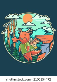 cute dragon vector print illustration