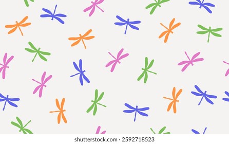 Cute dragonflies pattern background vector design