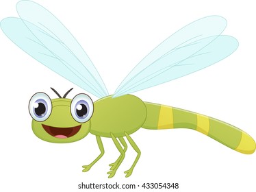 Cute Dragonfly Cartoon Stock Vector (Royalty Free) 433054348 | Shutterstock