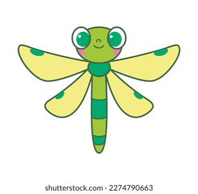 Ilustración del vector de dibujos animados de la libélula