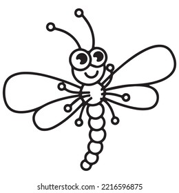 Cute dragonfly character vector EPS And Image