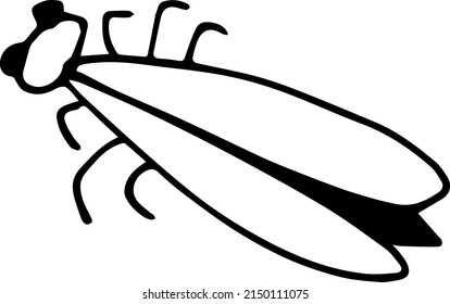 Cute dragonfly on a white background, bug
