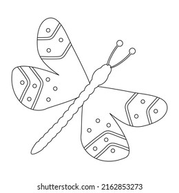 Cute dragonfly. Vector coloring illustration