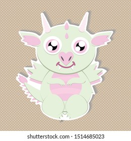 Cute dragons. Fairytale amphibians and reptiles with wings and teeth medieval fantasy wild creatures vector characters. Illustration of fantasy animal character, reptile mythology