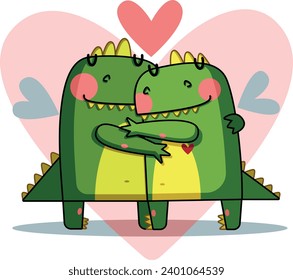 
cute dragons hugging. Valentine's Day