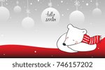 Cute draw vector illustration template banner background of big bear sleeping in winter season.Doodle cartoon style.