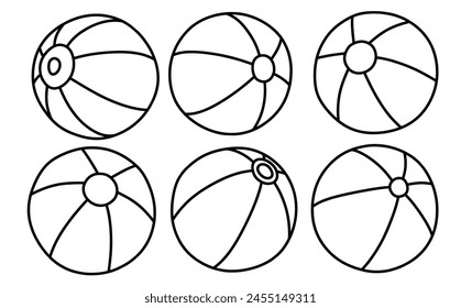 Cute drawing  Beach Ball on white background.