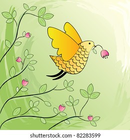 Cute drawing of a bird