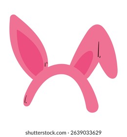 cute drawing cartoon hairband or headband with bunny style. bunny hairband for fashion and accessories. cute sticker and icon