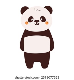 cute drawing cartoon panda standing. cute animal drawing, doodle, sticker