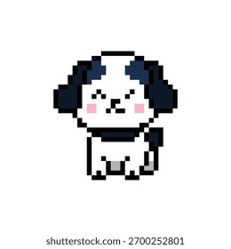 Cute drawing dog character pixel art illustration isolated eps 10