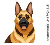 A cute drawing of a loyal and friendly German Shepherd, known for being a joyful companion