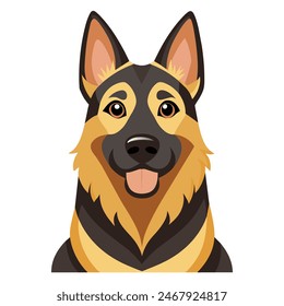 A cute drawing of a loyal and friendly German Shepherd, known for being a joyful companion
